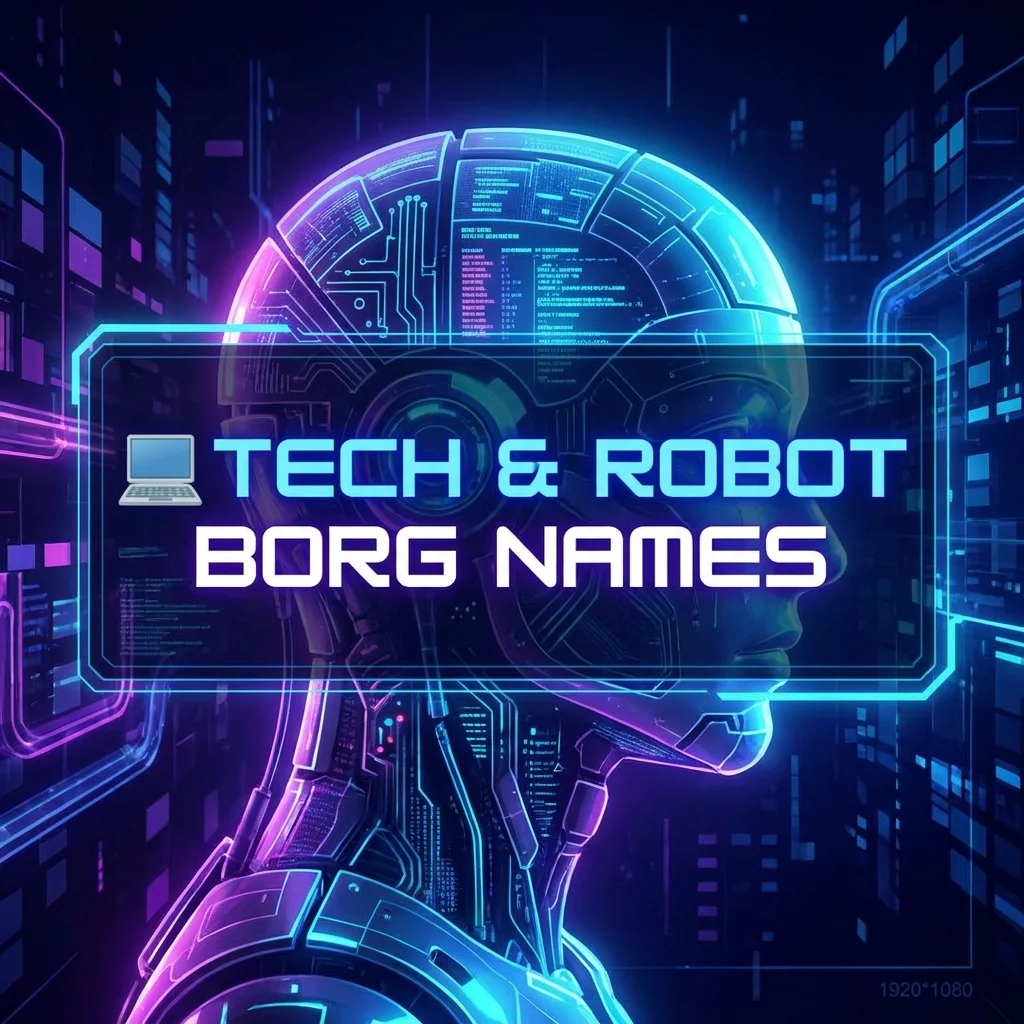 Tech and robot Borg names featuring futuristic, mechanical, cyber, and sci-fi inspired name ideas