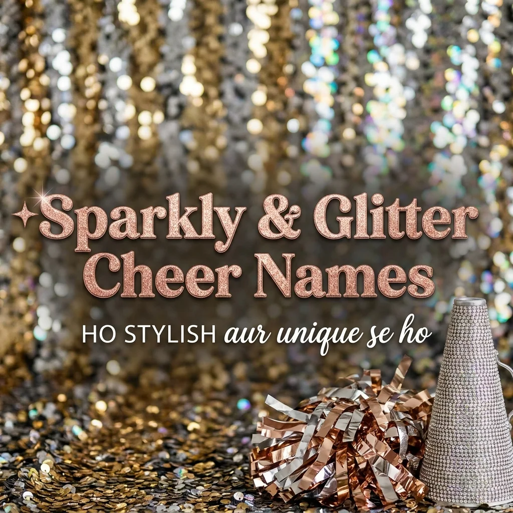 Sparkly and glitter cheer names featuring dazzling, colorful, cute, and energetic team name ideas