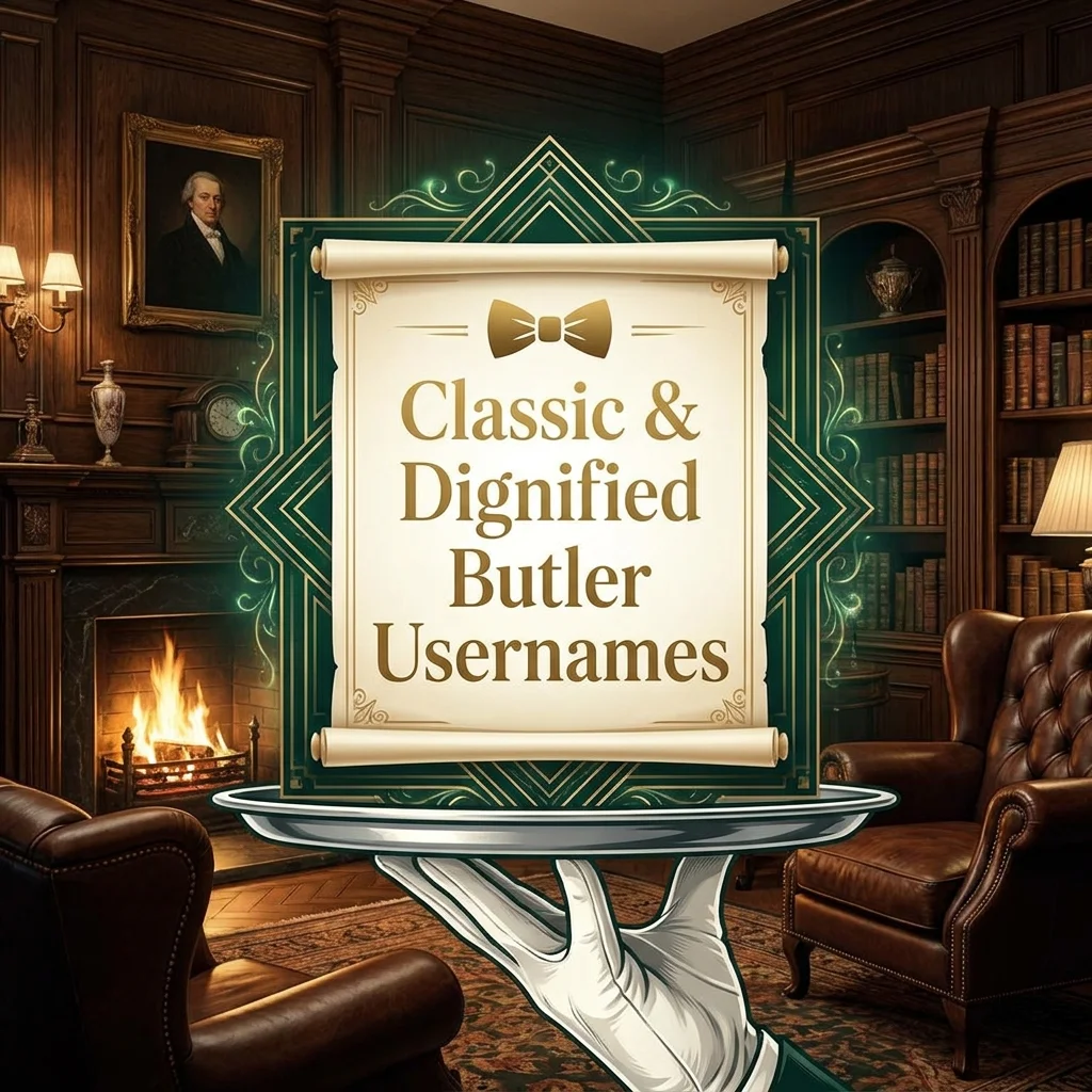Classic and dignified butler usernames featuring elegant, refined, traditional, and sophisticated name ideas