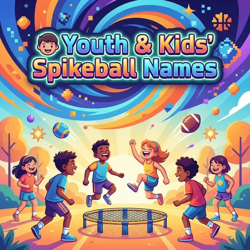 Youth and kids' Spikeball names featuring fun, playful, energetic, and creative team name ideas