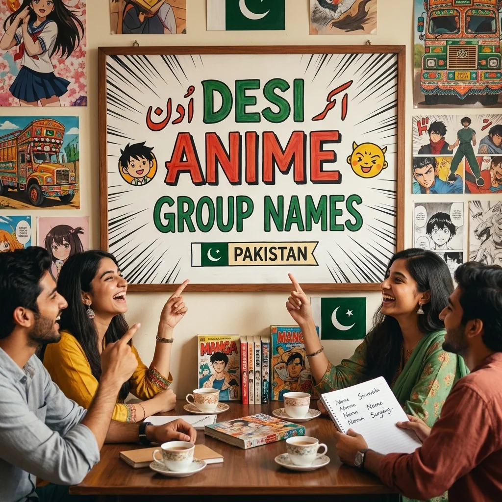 Desi anime group names inspired by Pakistani culture, anime fandom, and friendship