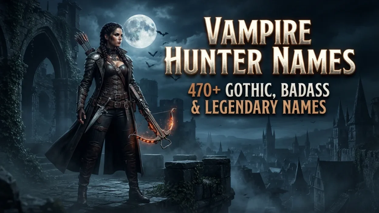470+ vampire hunter names with gothic, badass, legendary, and dark ideas