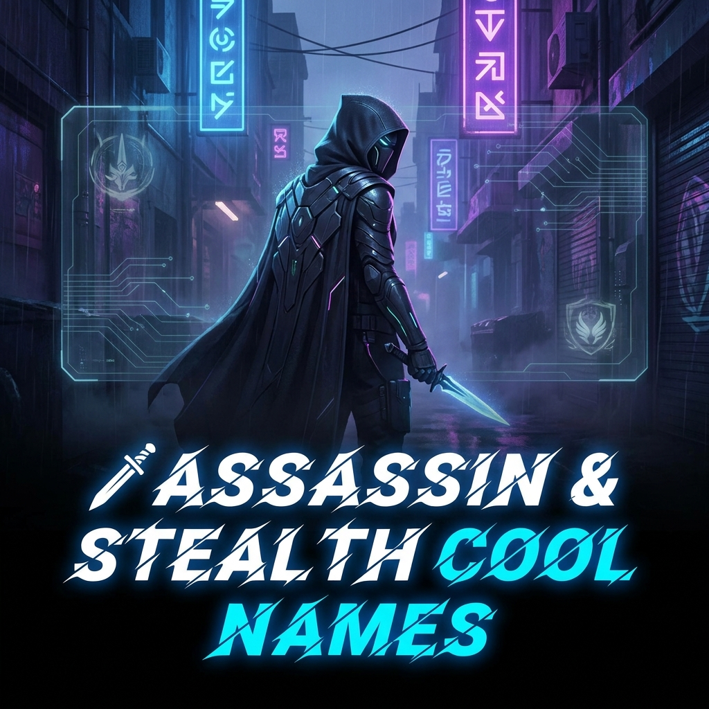 Assassin and stealth cool clan names featuring dark, deadly, and mysterious gaming ideas