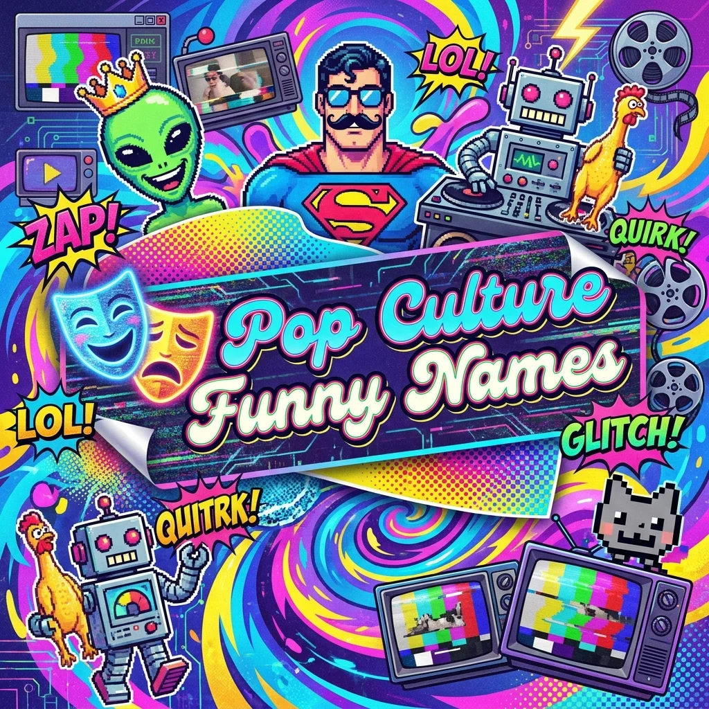 Pop culture funny names with clever, hilarious, and playful references to movies, TV, and celebrities