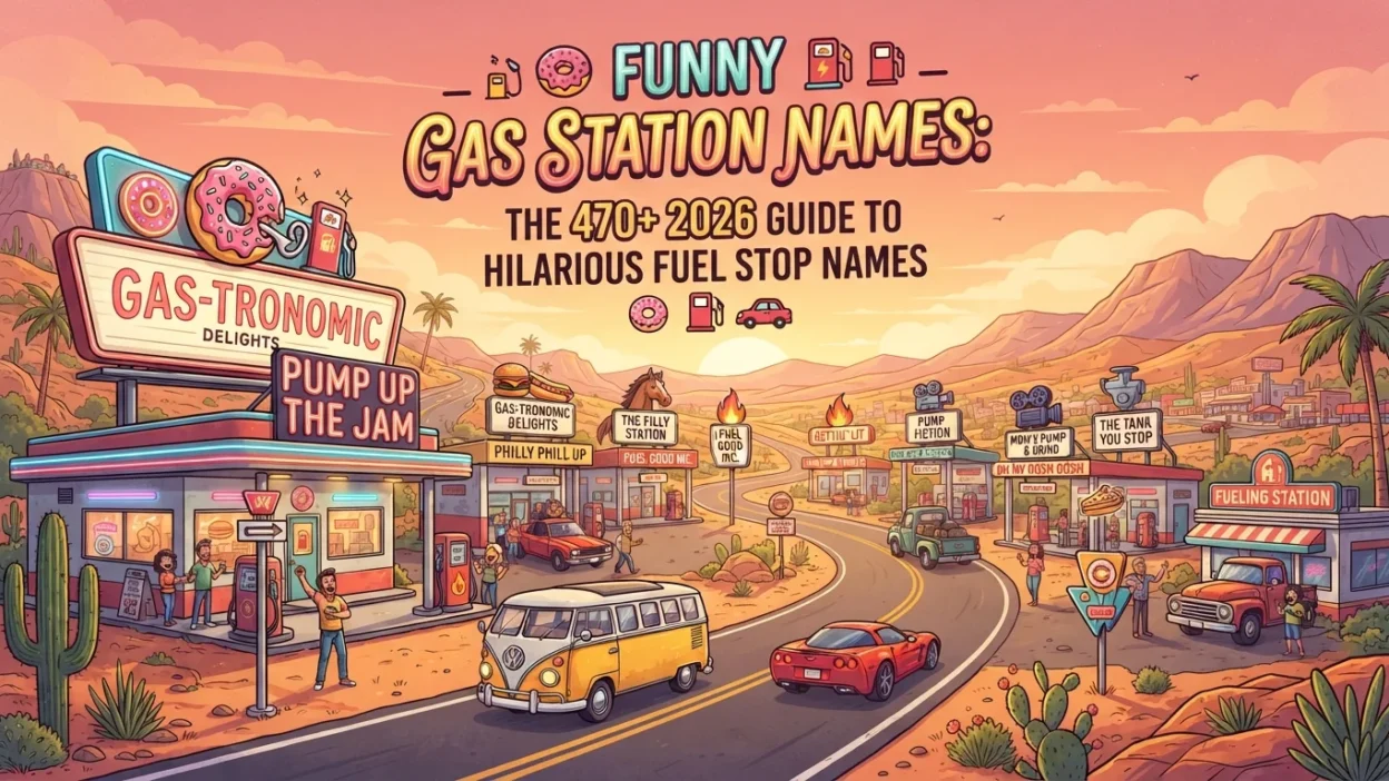 Funny gas station names with 470+ hilarious fuel stop ideas for 2026