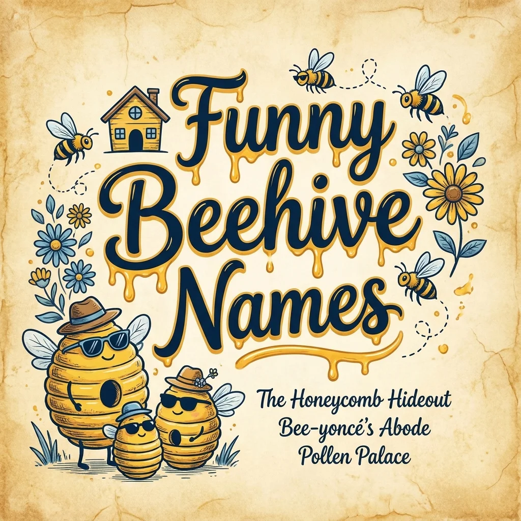 Funny beehive names with clever, cute, punny, and creative ideas for bee colonies