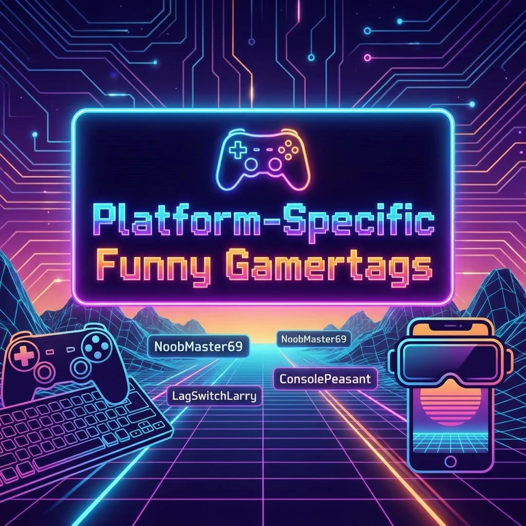 Platform-specific funny gamertags with hilarious, clever, and playful gaming name ideas