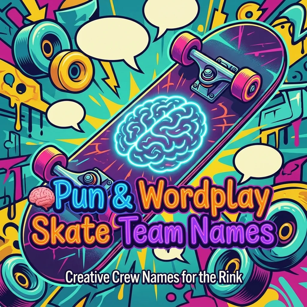 Pun and wordplay skate team names with funny, clever, and creative ideas for skating crews