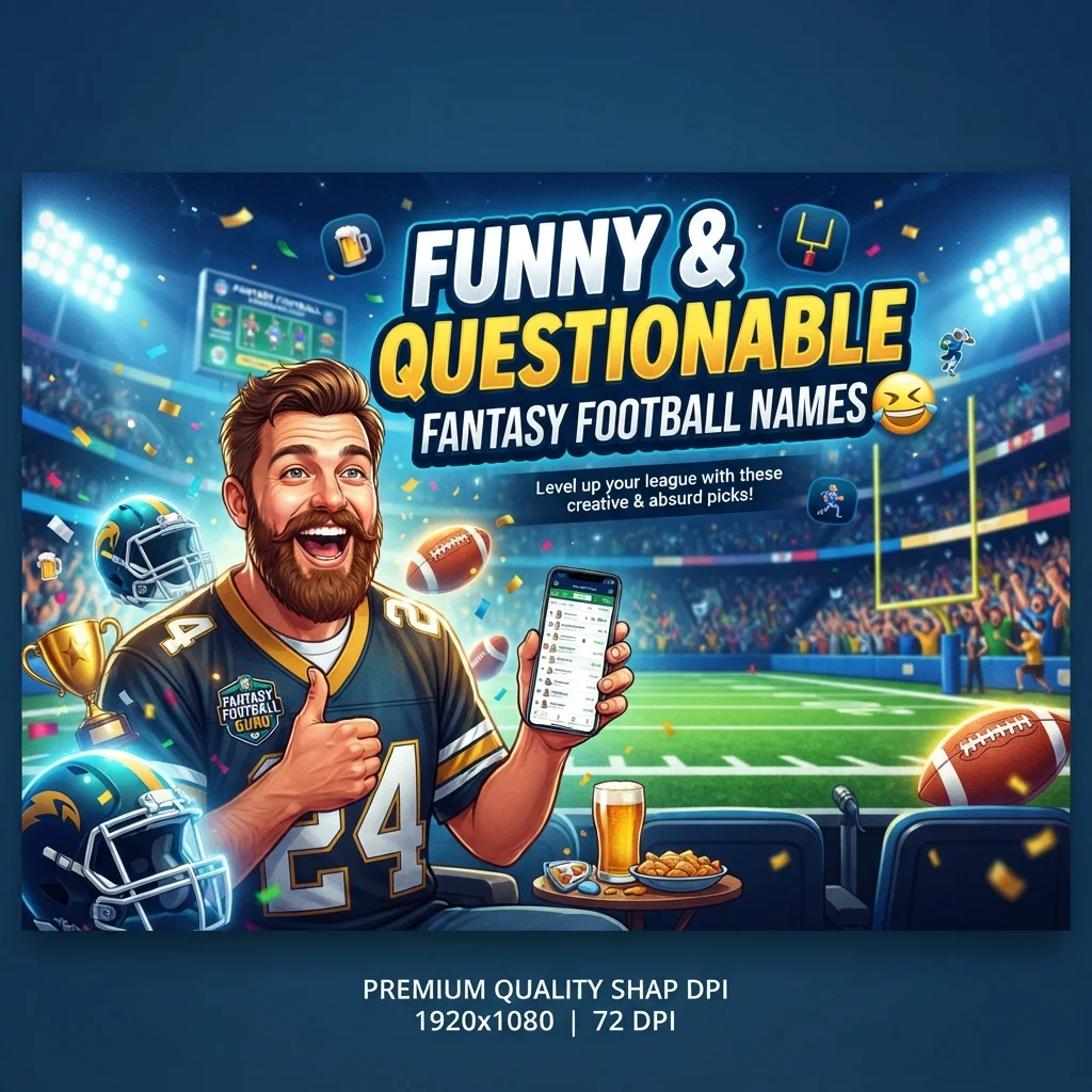Funny and questionable fantasy football names with cheeky, clever, and hilarious ideas