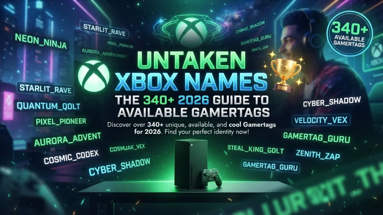 Untaken Xbox names with 340+ cool, unique, and creative gamertag ideas for 2026