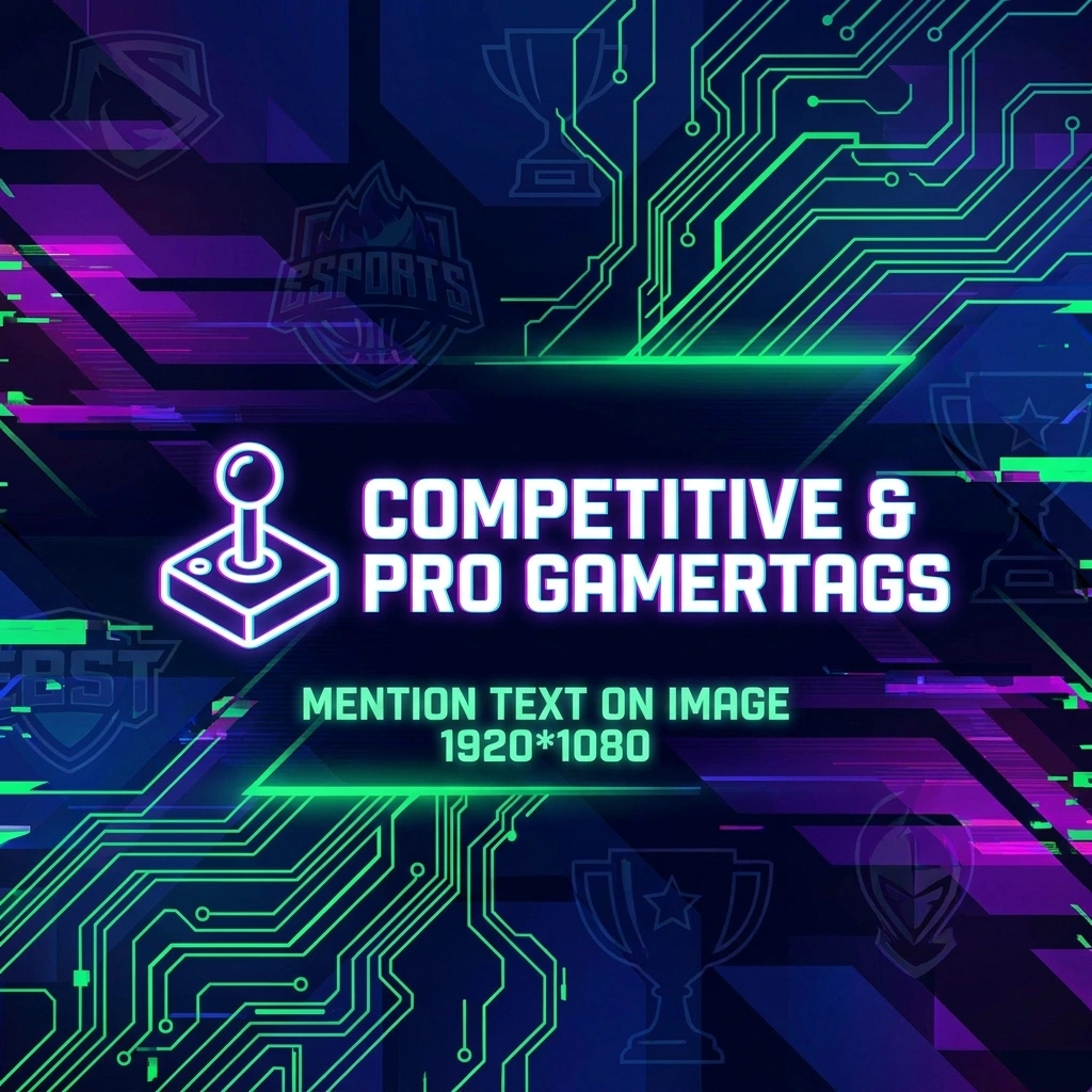Competitive and pro gamertags featuring sharp, skilled, and professional gaming name ideas
