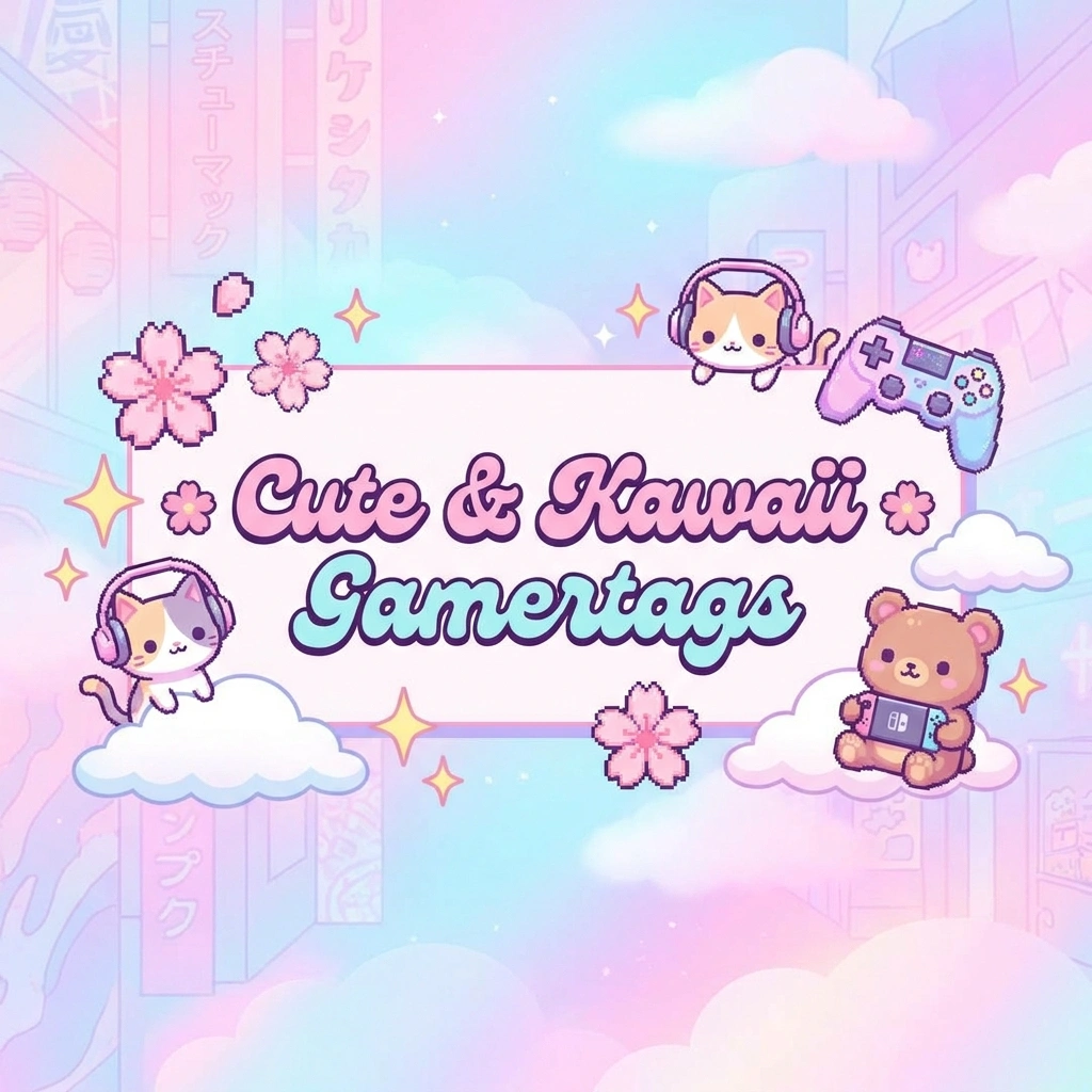 Cute and kawaii gamertags featuring adorable, playful, and charming gaming name ideas