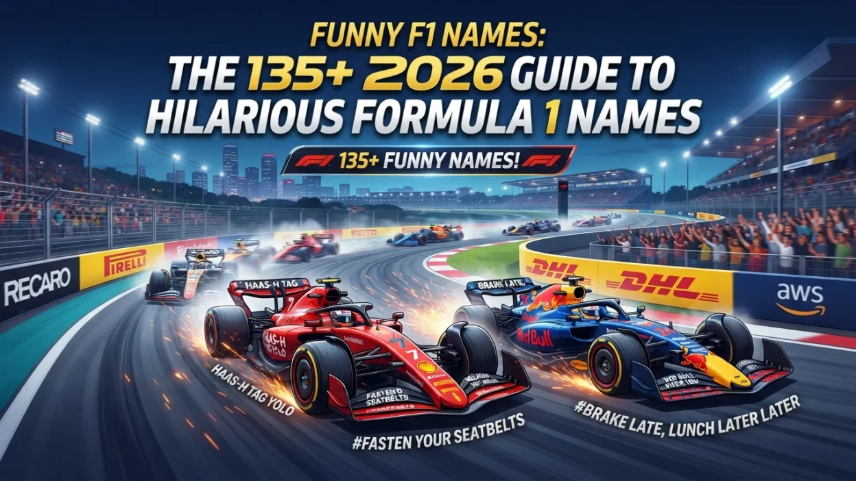 Funny F1 names with 135+ hilarious Formula 1 ideas for 2026