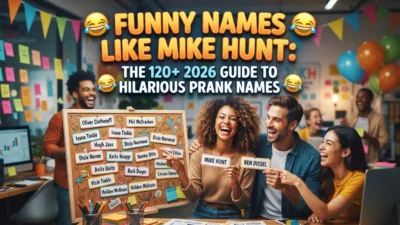 Funny names like Mike Hunt with 120+ hilarious prank name ideas for 2026
