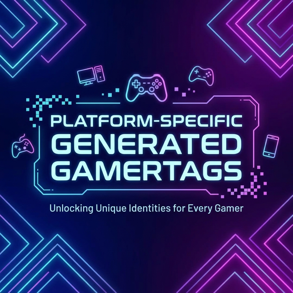 Platform-specific generated gamertags featuring cool, unique, and memorable names for gamers