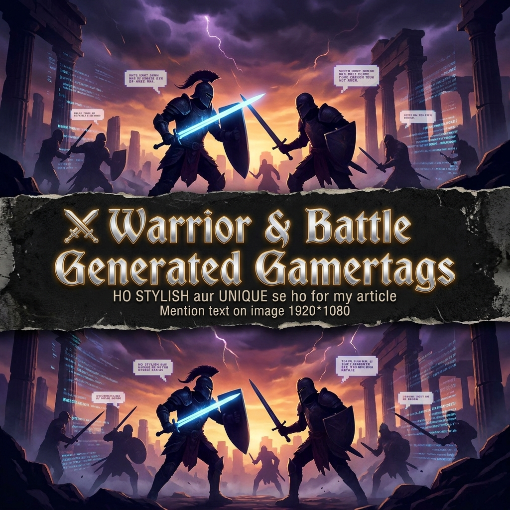 Warrior and battle generated gamertags featuring powerful, fierce, and epic gaming name ideas