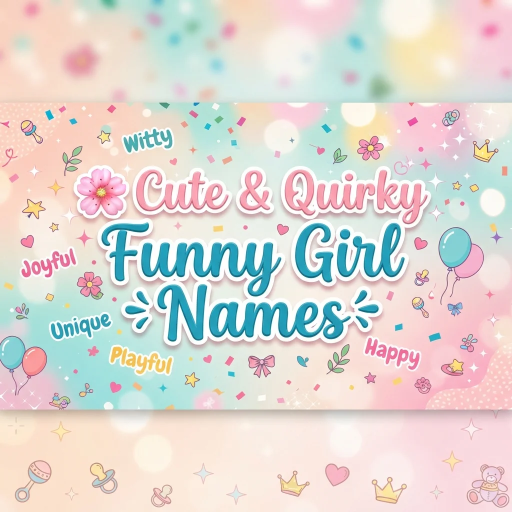 Cute and quirky funny girl names with adorable, clever, and playful ideas