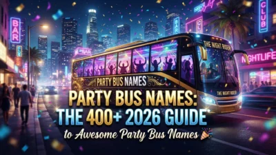 Party bus names with 400+ awesome ideas for 2026